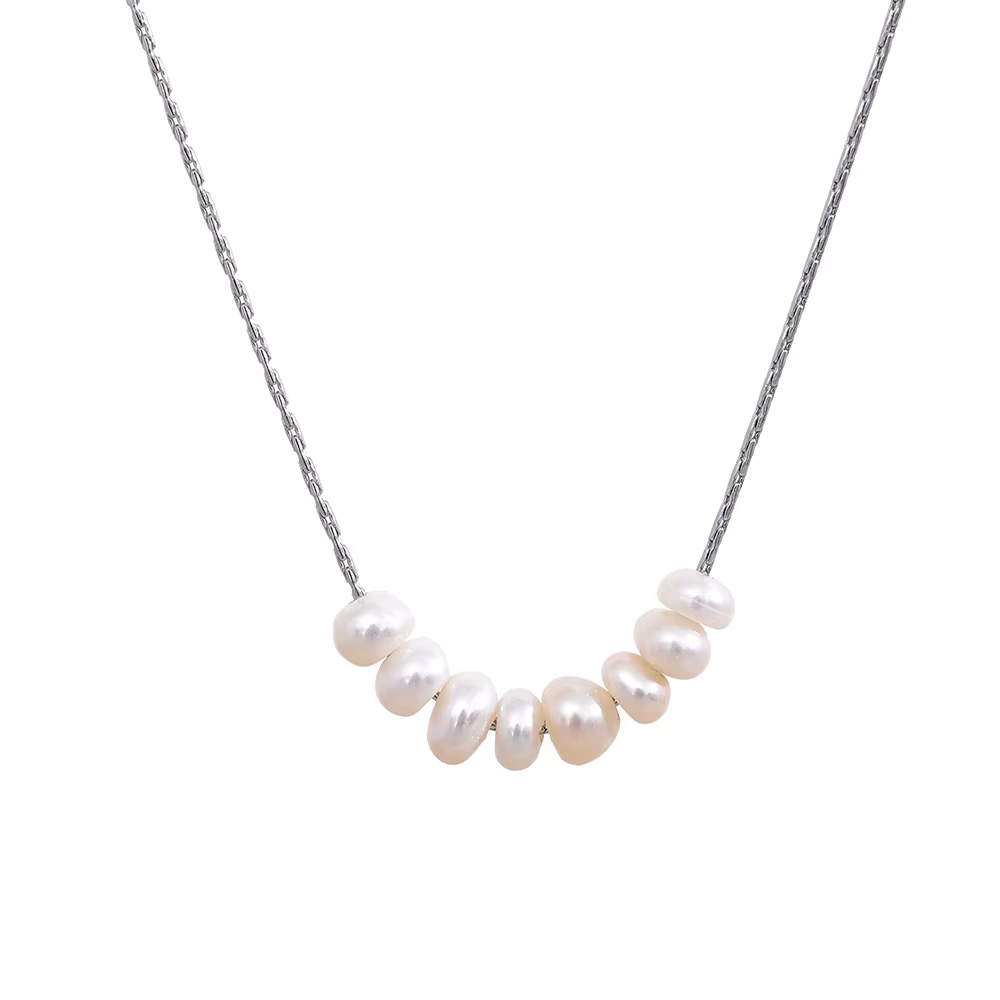 sofielegance-Colier-Jeanine-cu-perle-naturale-lant-argintiu Colier Jeanine cu perle naturale, lant argintiu - imagine 1